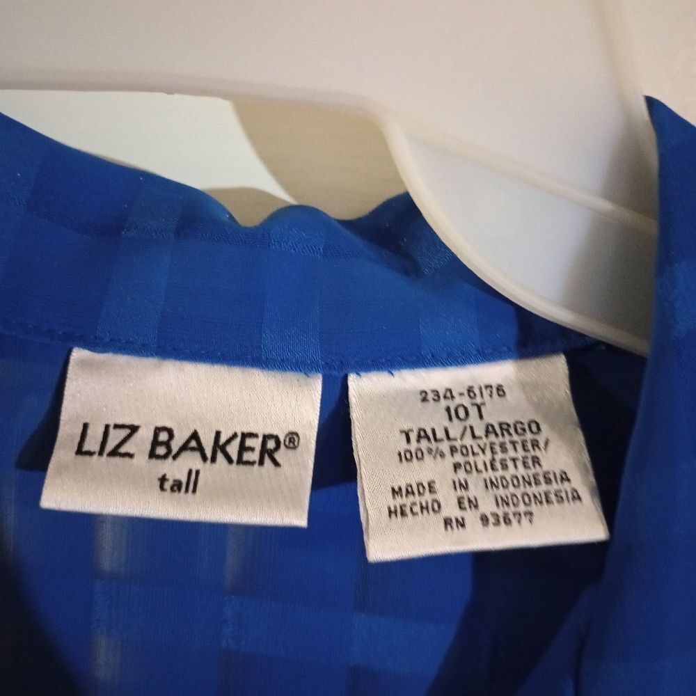 News Baker 10 tall sheer women's blue blouse - Picture 2 of 2